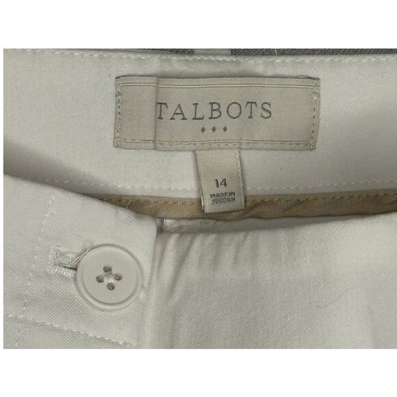 Talbots Cropped Pants Womens 14 White Button Accent on Legs 34" Waist Classic - Picture 3 of 7